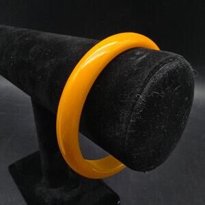 Egg Yolk Yellow Bakelite Bangle Bracelet Vintage Costume Jewelry